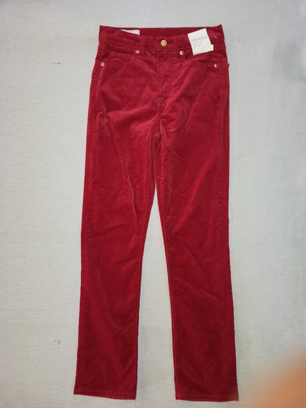 NWT GAP Red Corduroy Vintage Slim High Rise Pants Size 25 / 0RS